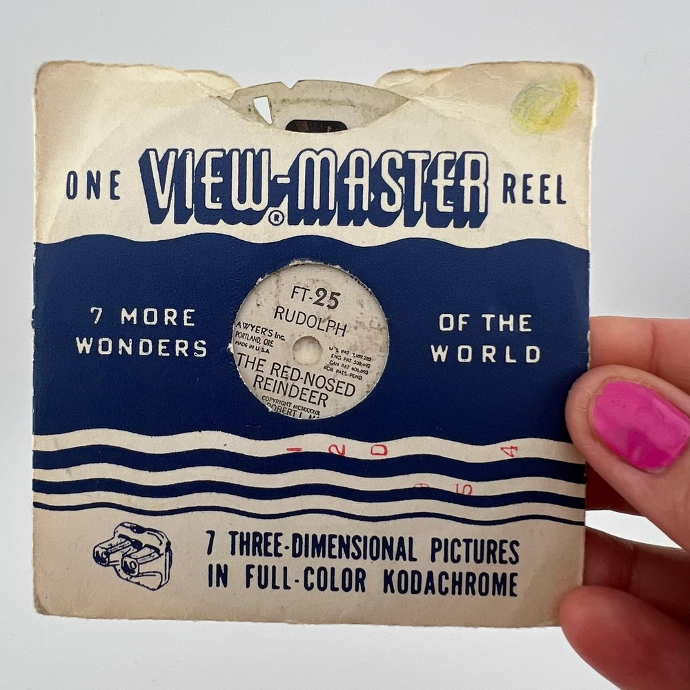 Vintage View-Master Reel FT-25 Rudolph Red-Nosed Reindeer